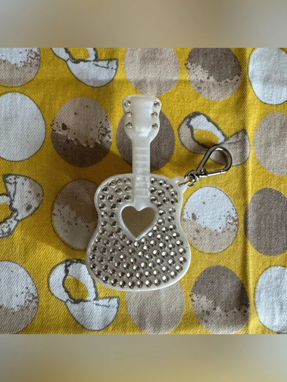 Bath & Body Works bedazzled musical guitar hand sanitizer keychain